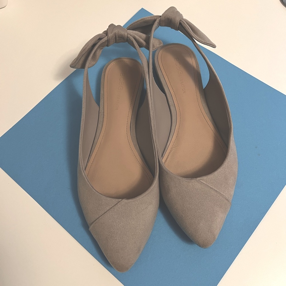 Bcbgeneration Pointed Toe Slingback Flats With Bo… - image 1